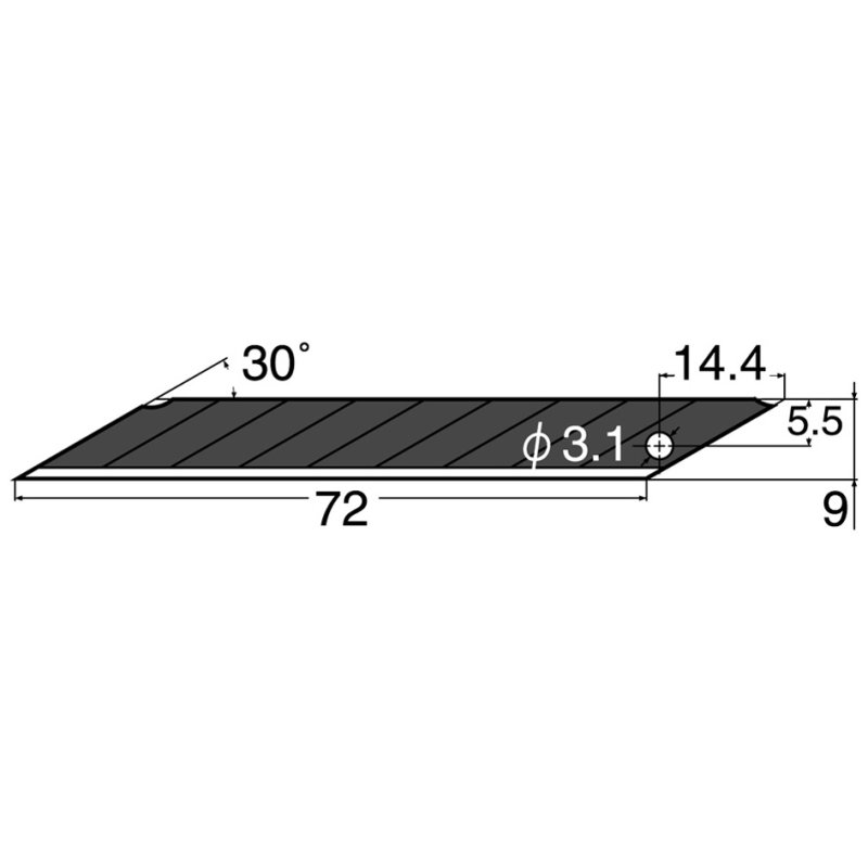 NT Cutter vervangmesjes BA15P, 9 mm breed, 30 graden, 10 stuks