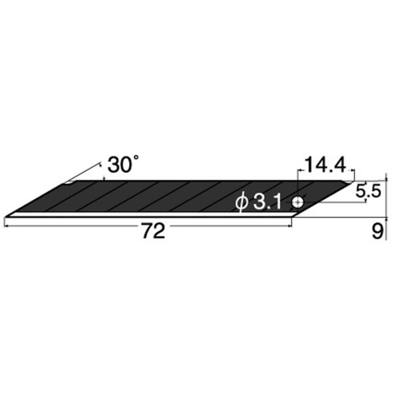 NT Cutter vervangmesjes BA15P, 9 mm breed, 30 graden, 10 stuks