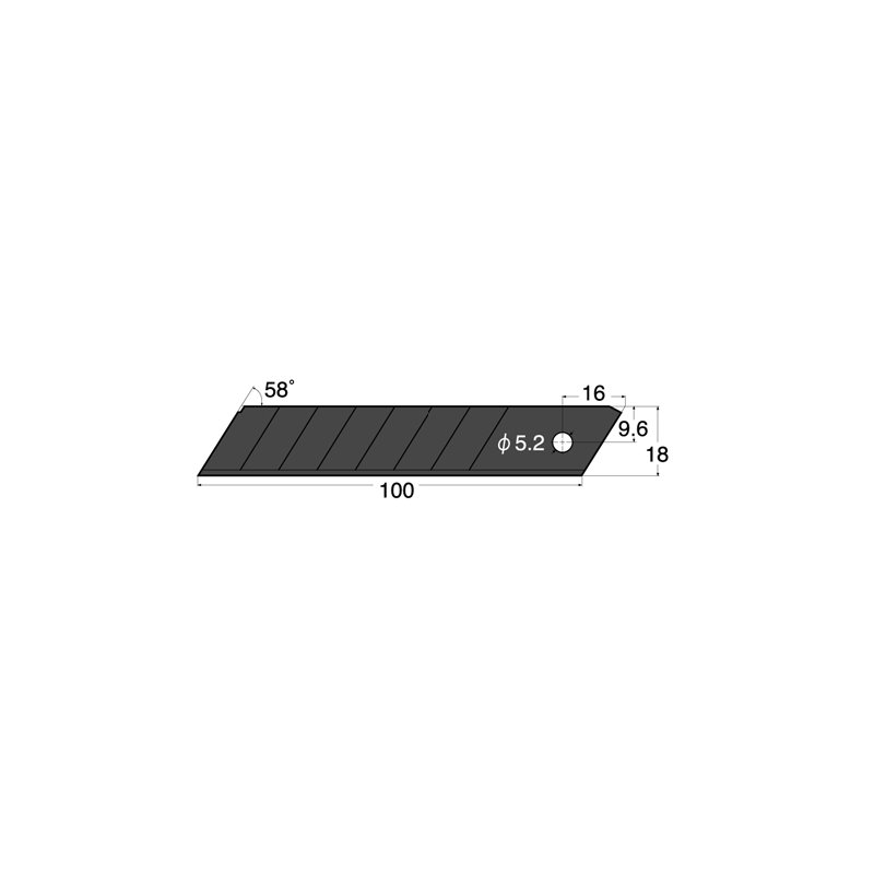 NT Cutter vervangmesjes BL13P, 18 mm, zwart, 10 stuks