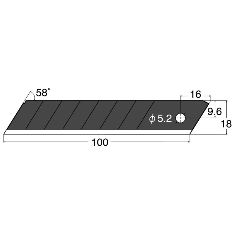 NT Cutter vervangmesjes BL13P, 18 mm, zwart, 10 stuks