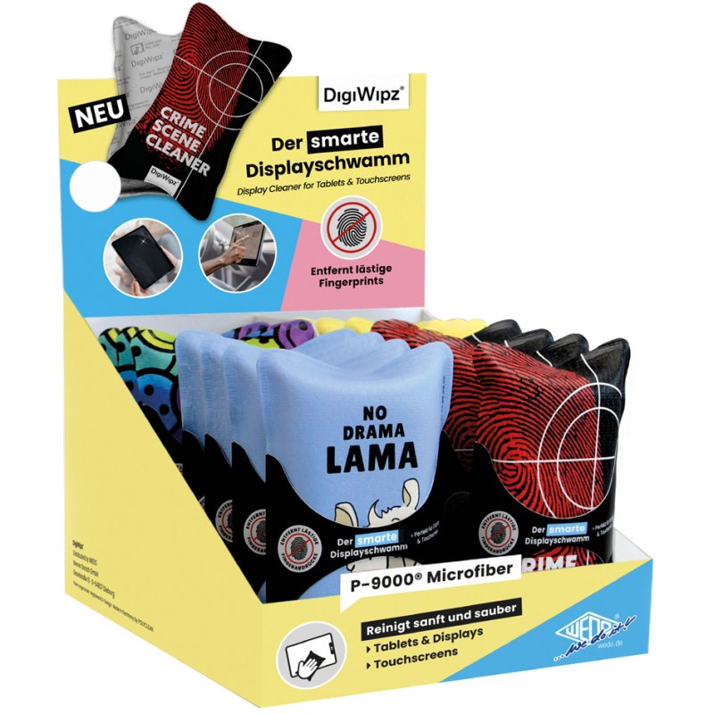 WEDO Digiwipz éponge de nettoyage écrans, microfibre, 4 designs, 14 pièces