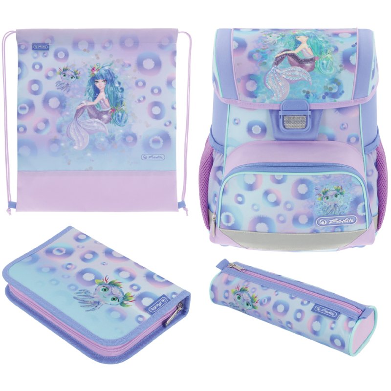 herlitz sac à dos Loop Plus Sirène Mystique, bleu ciel/lilas, 16 L