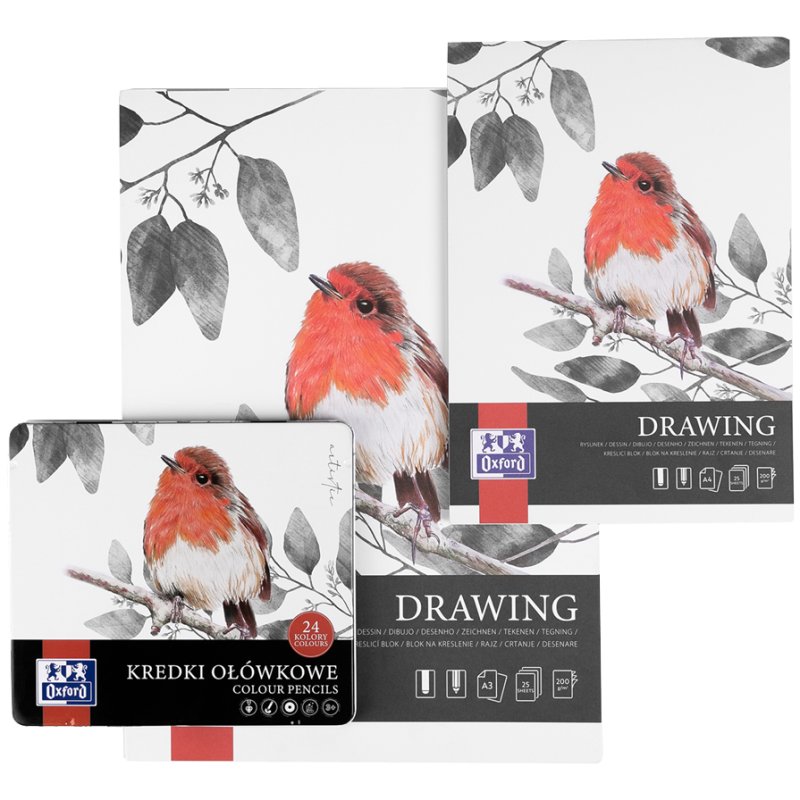 Oxford bloc à dessin Drawing, A3, 160 g/m², 40 feuilles
