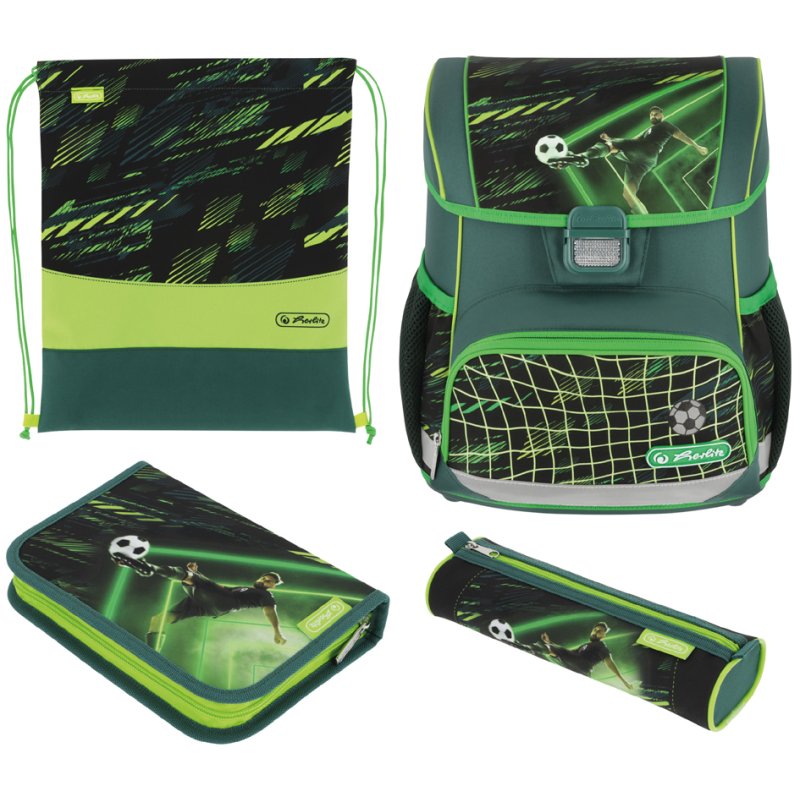 herlitz cartable Loop Plus Spelverander, motif football, vert/noir, 16 L