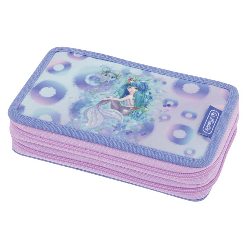 herlitz Trousse scolaire double Sirène Mystique, violet/rose, 23 pièces, 2 compartiments