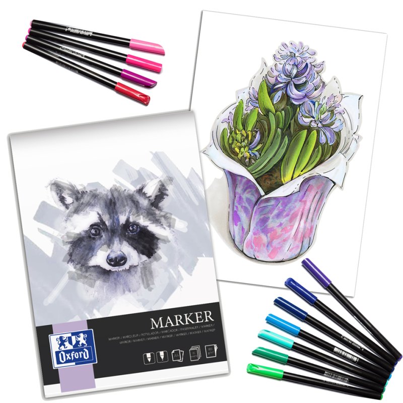 Oxford bloc de marqueur A3, 15 feuilles, 180 g/m²