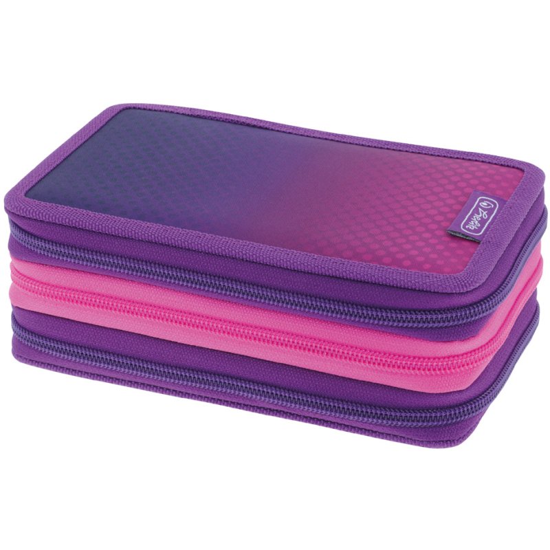 herlitz étui scolaire TriCase Dip Dye, rose, 31 pièces