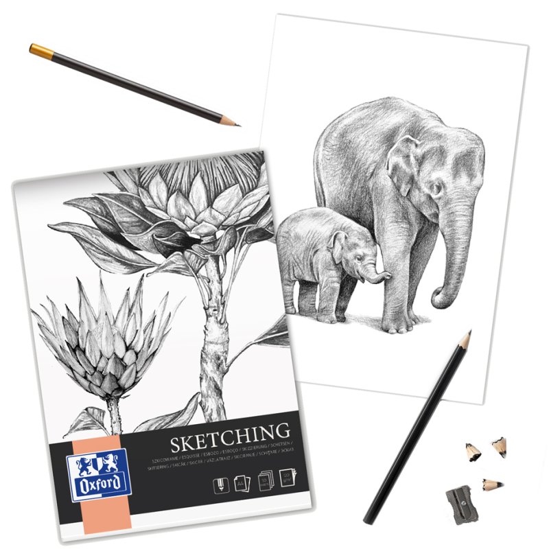Oxford Art bloc de croquis A4, 120 g/m², 50 feuilles