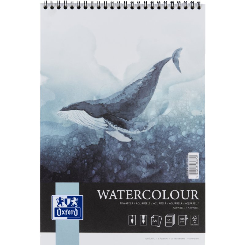 Oxford Art bloc aquarelle Watercolour, A4, 300 g/m², 10 feuilles