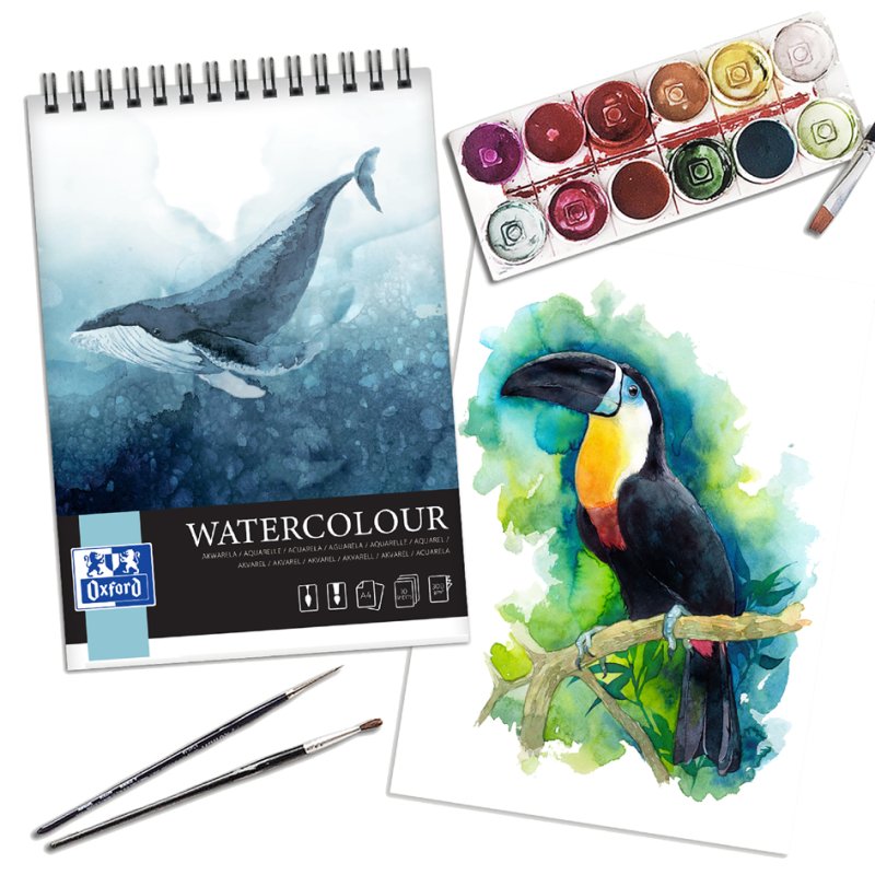 Oxford Art bloc aquarelle Watercolour, A4, 300 g/m², 10 feuilles