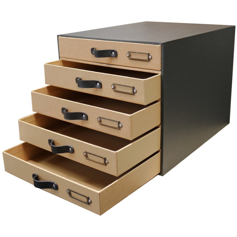 Oxford tiroir de bureau Savana A4, naturel, carton, 5 tiroirs