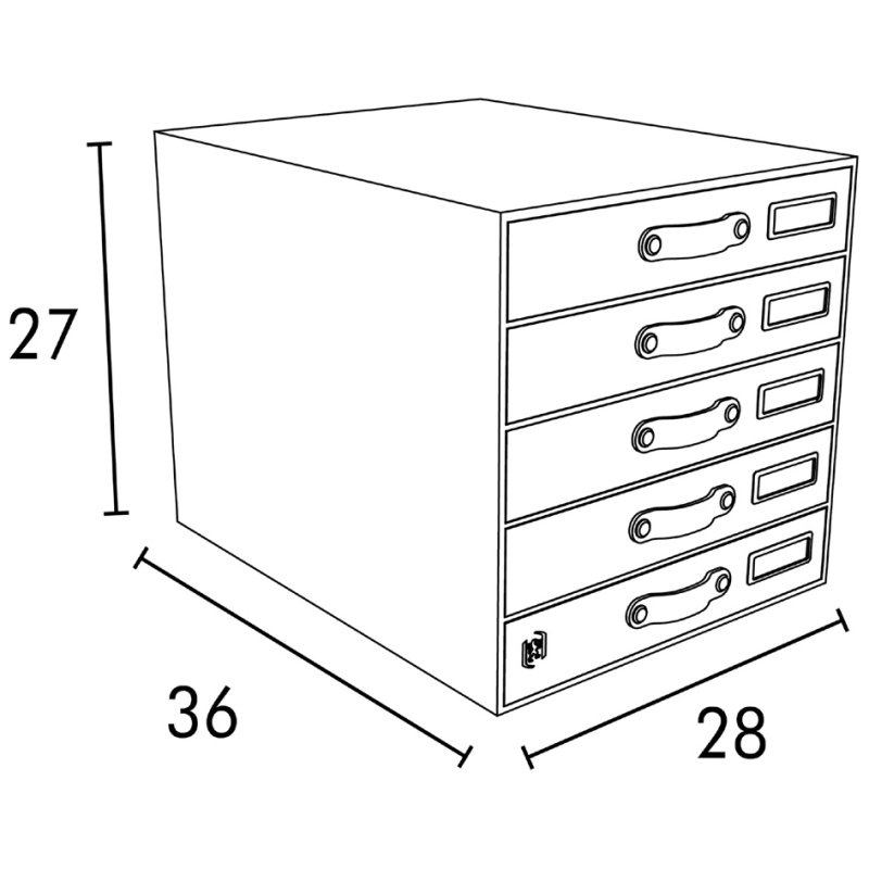 Oxford tiroir de bureau Savana A4, naturel, carton, 5 tiroirs