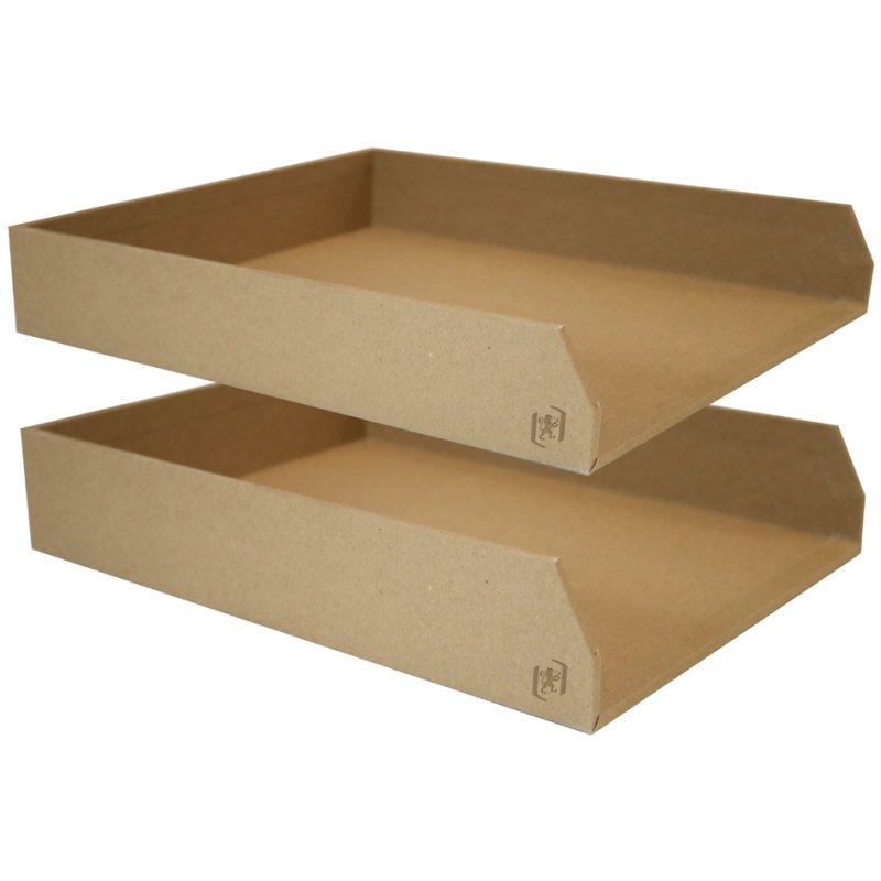 Oxford Savana A4+ letter tray set, cardboard, natural, 2 pieces
