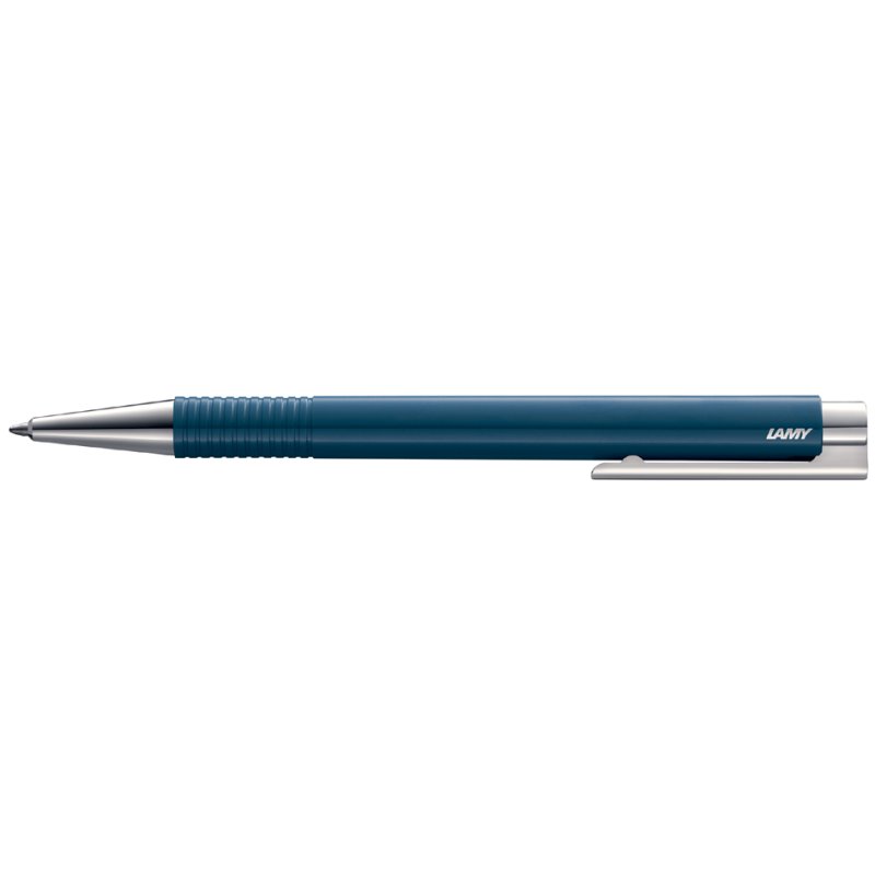 LAMY stylo à bille rétractable logo M+, blanc, recharge bleue incluse
