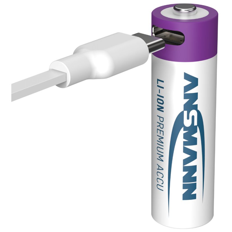 ANSMANN oplaadbare AA batterijen, USB-C aansluiting, lithium-ion, 4 stuks