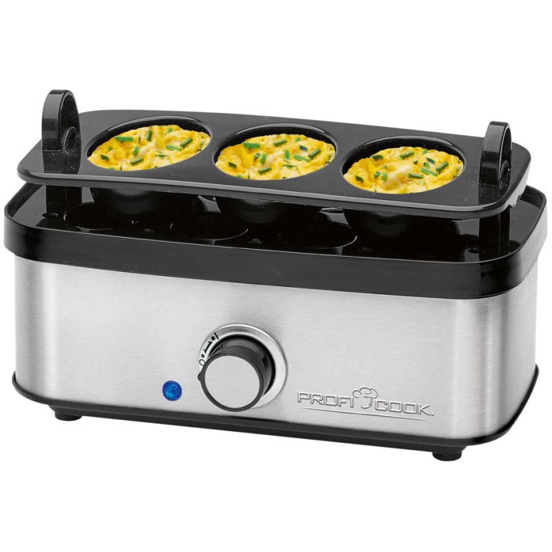 PROFI COOK egg boiler PC-EK 1275, black/silver, up to 8 eggs
