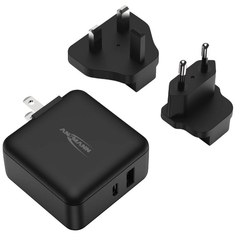 ANSMANN USB-oplader Travel Charger TC230PD, USB-A & USB-C, zwart, 30 watt