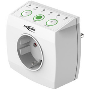 ANSMANN energiebesparende tijdgestuurde stopcontact AES1.3, wit, 3680 watt