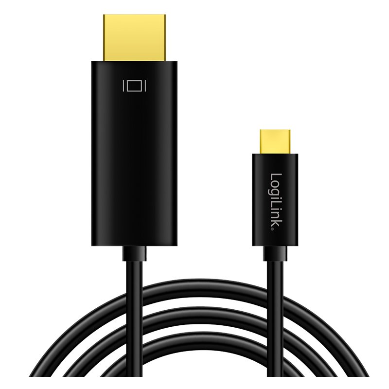 LogiLink Câble USB-C vers HDMI, 1,8 mètre, noir, 4K 60Hz