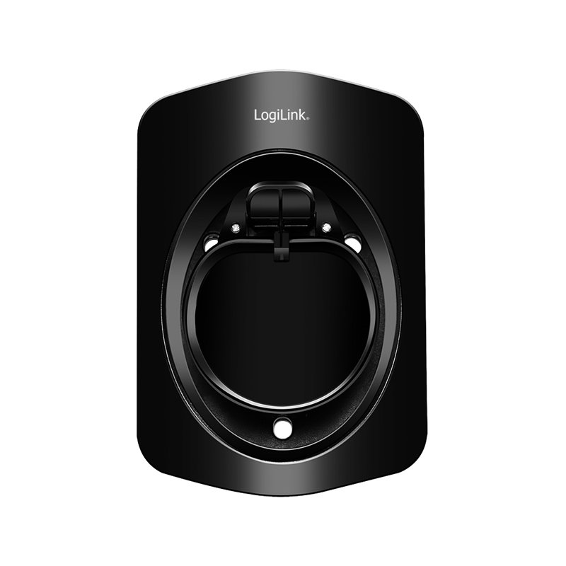 LogiLink support mural avec rangement de câble pour câble de recharge véhicule électrique, plastique noir, charge statique 10 kg