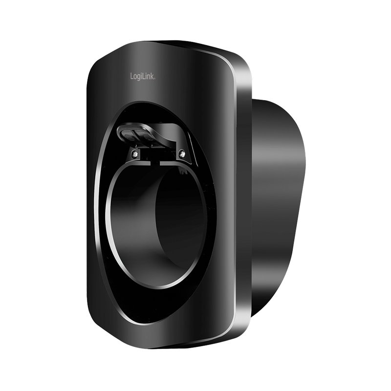 LogiLink support mural avec rangement de câble pour câble de recharge véhicule électrique, plastique noir, charge statique 10 kg