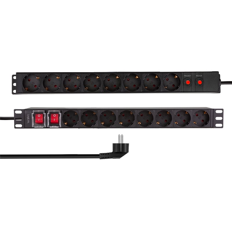 LogiLink Professional 19 inch power strip 16-way, black