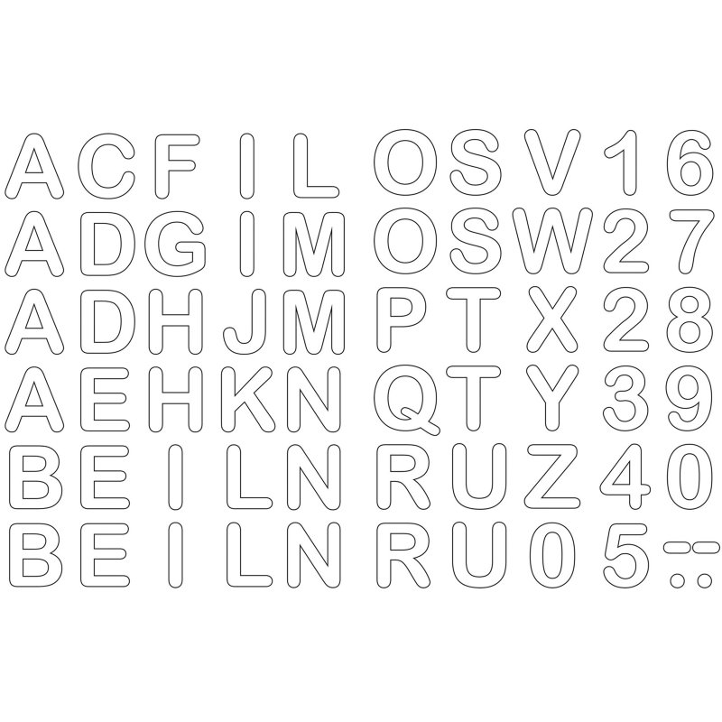 ROTH lettres à repasser set, blanc, 150×210 mm, 2 feuilles
