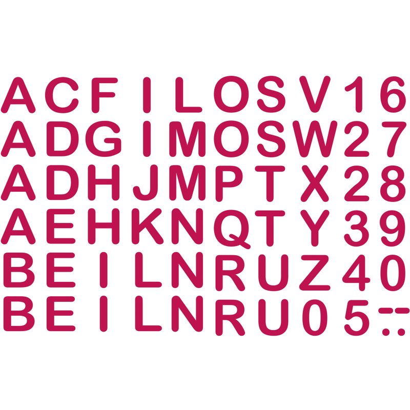ROTH lettres à repasser set, blanc, 150×210 mm, 2 feuilles