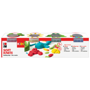 Marabu KiDS speelklei-set, 4 × 140 g, basiskleuren