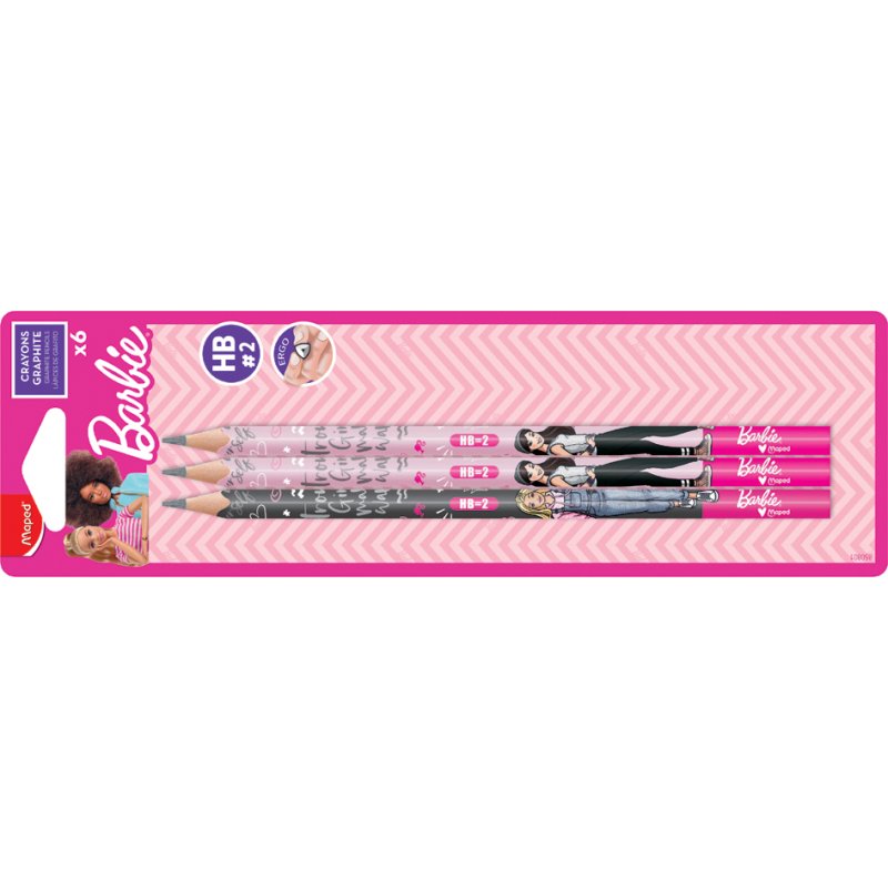 Maped Barbie potloden HB, driehoekig, 2,2 mm, 6 stuks