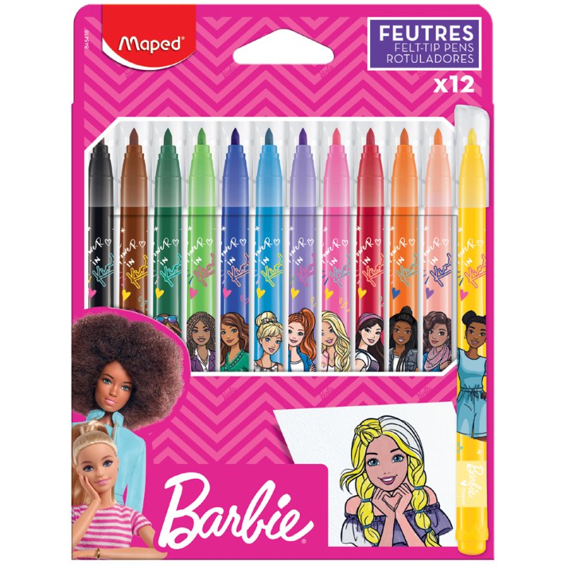 Maped feutres Barbie, 12 pièces, 2,8 mm