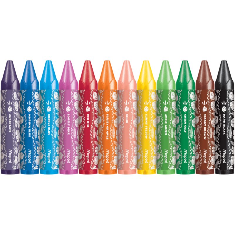 Maped crayons de couleur lavables JUNGLE fever JUMBO, triangulaire, assortiment coloré, 12 pièces