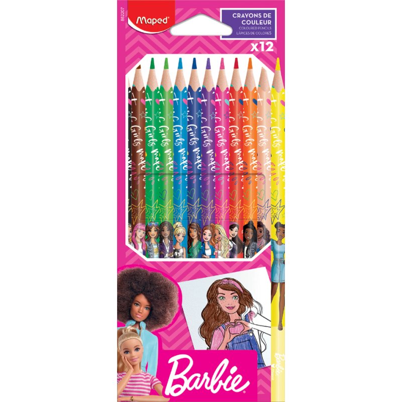 Maped colouring pencils Barbie, assorted colours, 2.9 mm, 12 pieces