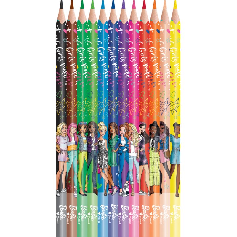 Maped colouring pencils Barbie, assorted colours, 2.9 mm, 12 pieces
