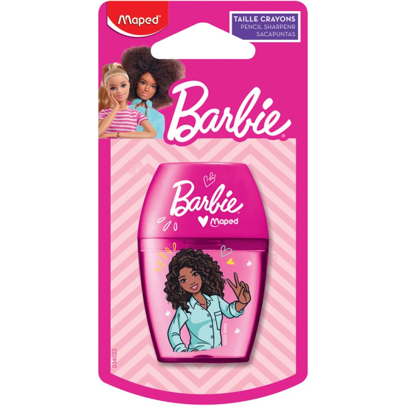 Maped taille-crayon Barbie, rose, plastique, avec bac de récupération