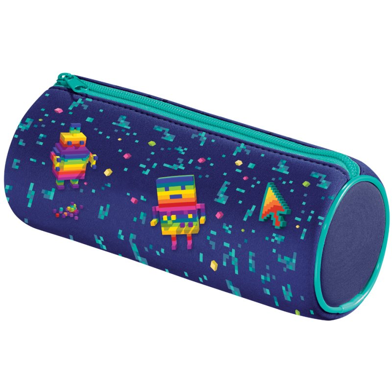Maped étui PIXEL PARTY, bleu, néoprène, 200×75×75 mm