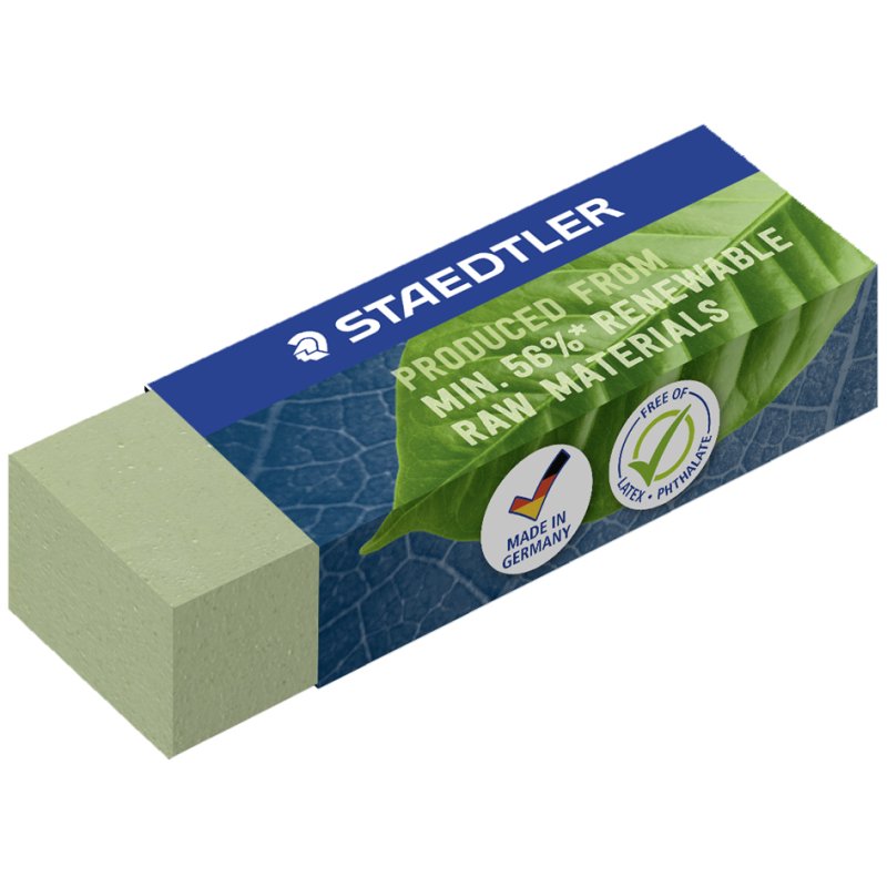 STAEDTLER gomme, 43×19×13 mm, vert olive, 30 pièces