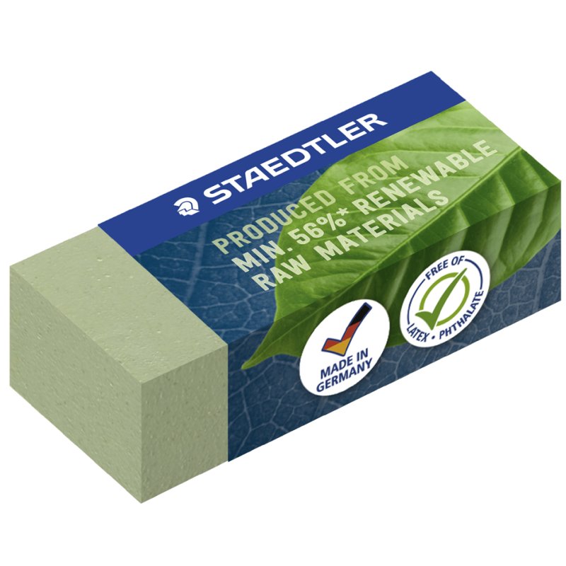 STAEDTLER gomme, 43×19×13 mm, vert olive, 30 pièces