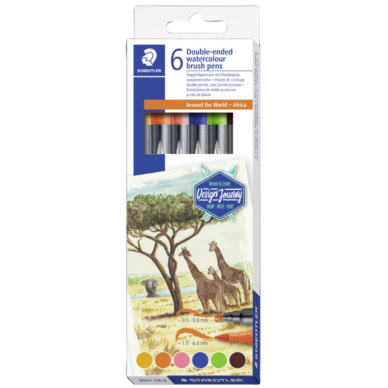 STAEDTLER marqueurs doubles Asie, pointes 2mm, Design Journey, 6 pièces