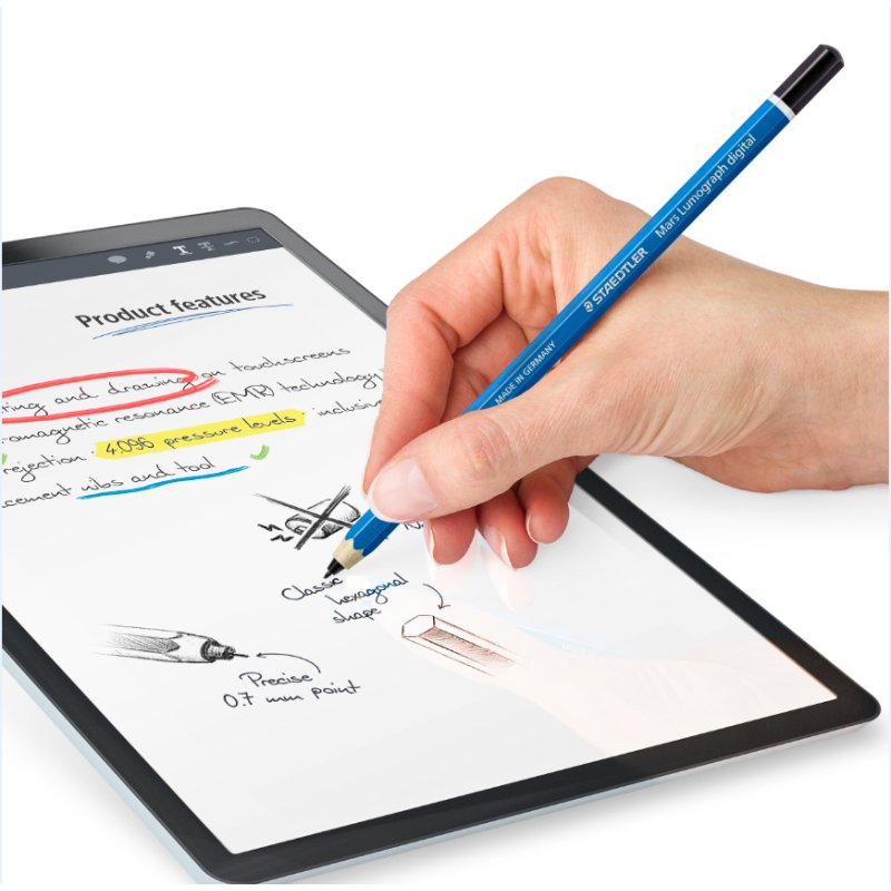 STAEDTLER Mars Lumograph stylet numérique, bleu, 0,7 mm, technologie EMR