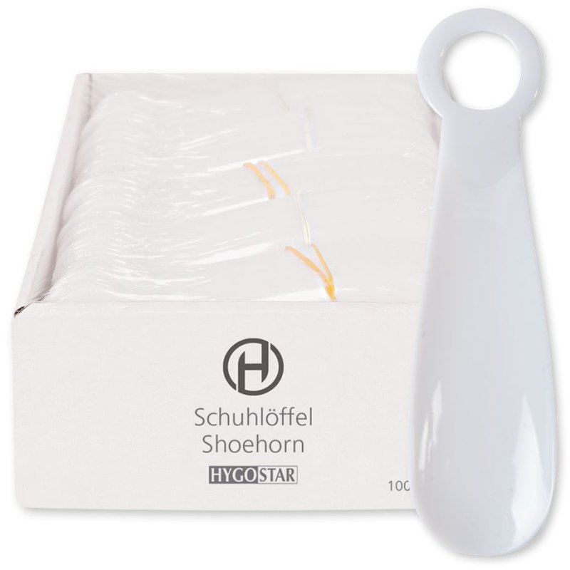 HYGOSTAR shoehorn, PET plastic, white, 100 pieces