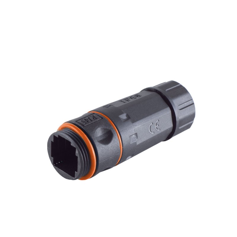 shiverpeaks outdoor patch cable connector Cat. 6A, IP68, black/orange