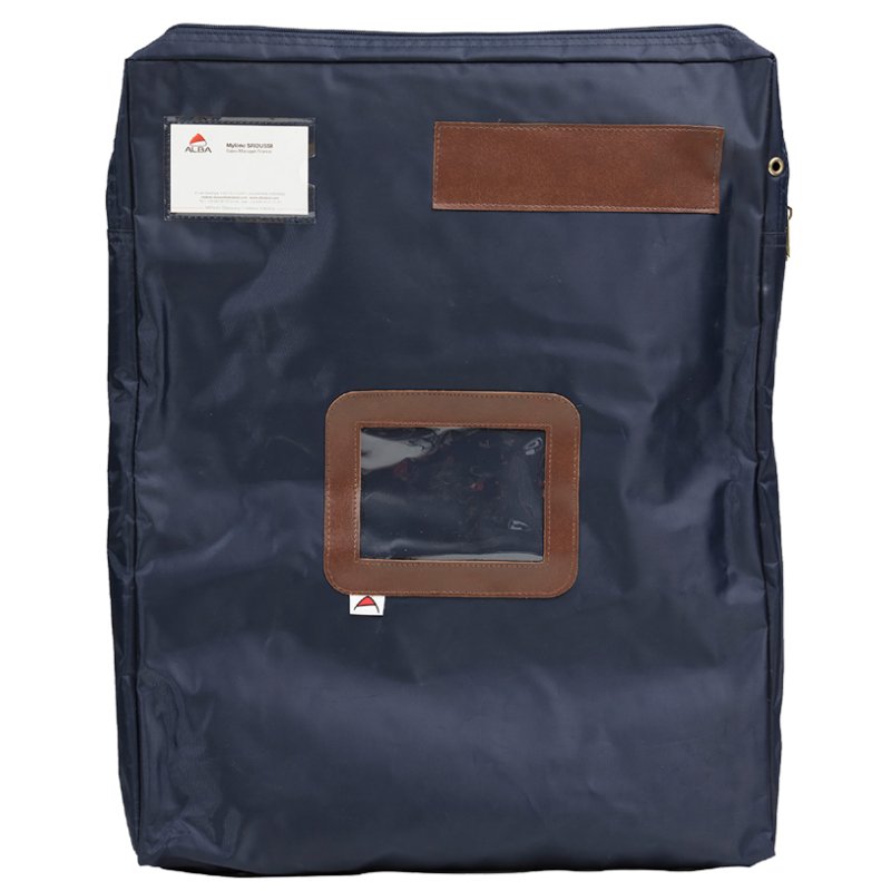 ALBA bankbiljettasje met uitvouwgesp, polyester, blauw, 400×50×500 mm