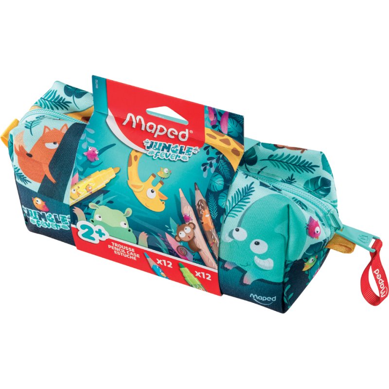 Maped trousse garnie Junglebries, 24 pièces, polyester, 210×80×80 mm