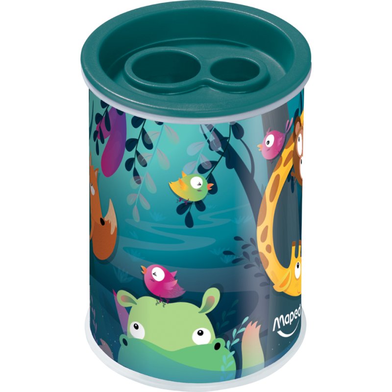 Maped taille-crayon double Jungle Fever, métal, design jungle, boîte de récupération