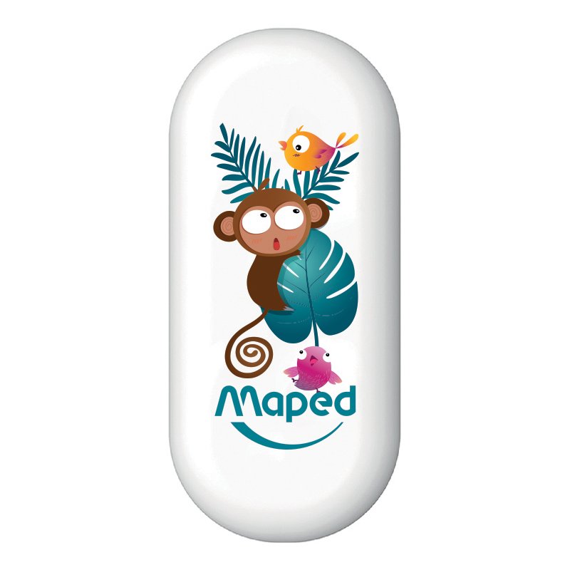 Maped eraser jungle theme with animal motifs, white, 27×57×11 mm