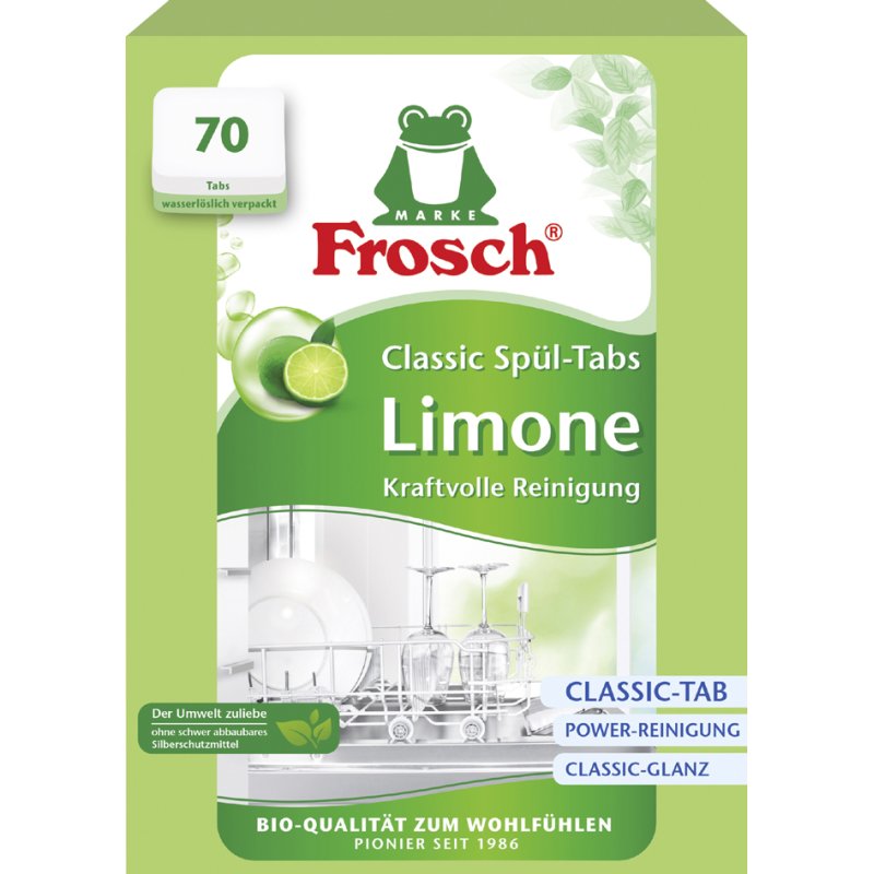 Frosch tablettes lave-vaisselle classic, citron, 70 pièces