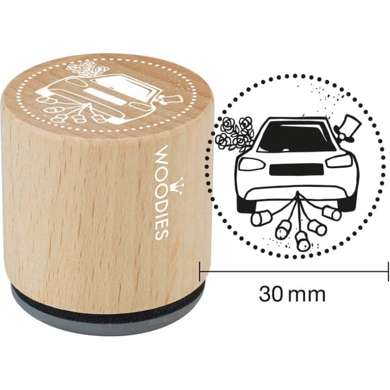 Colop tampon motif Auto avec Boîte, rond, 34 mm diamètre, en bois de hêtre