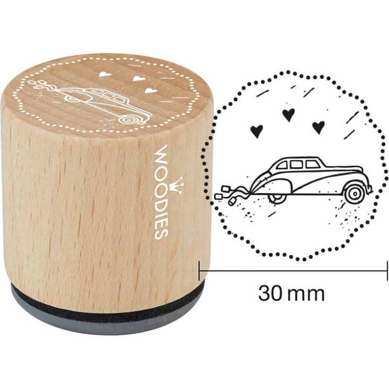 Colop tampon motif Auto avec Boîte, rond, 34 mm diamètre, en bois de hêtre