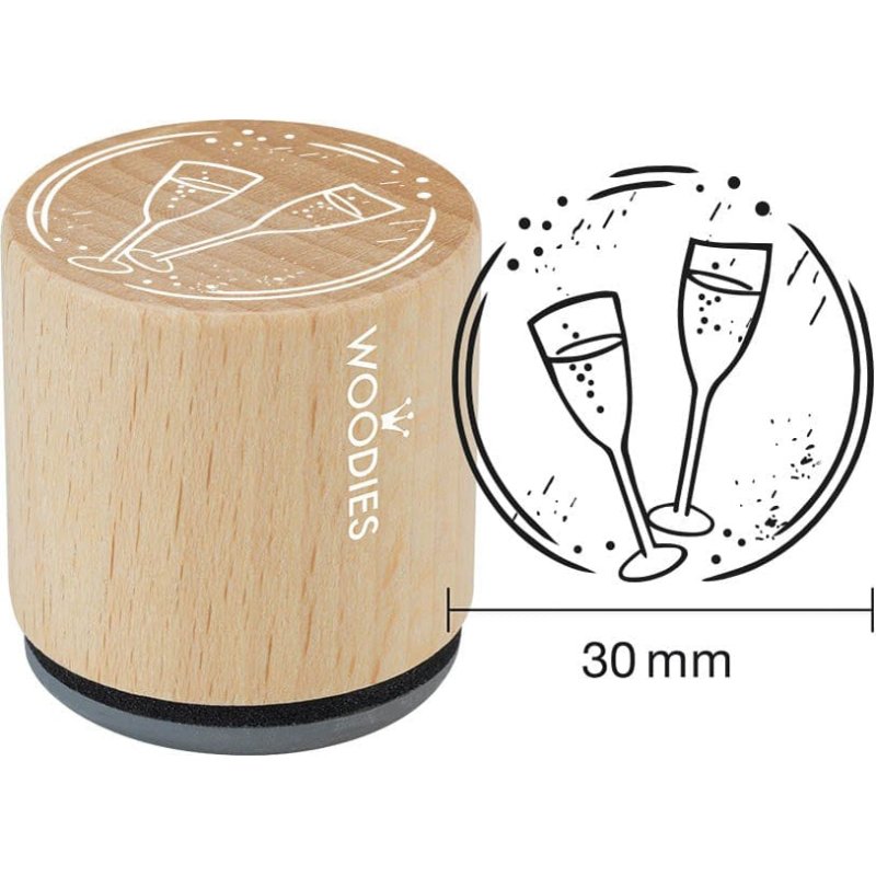 Colop tampon motif Auto avec Boîte, rond, 34 mm diamètre, en bois de hêtre